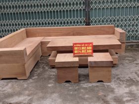 sofa gỗ nguyên khối