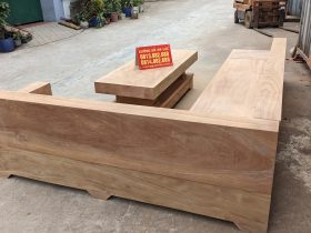 Bộ sofa góc đóng hộp gỗ gõ