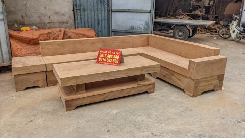 Bộ sofa góc đóng hộp gỗ gõ đỏ hàng thửa