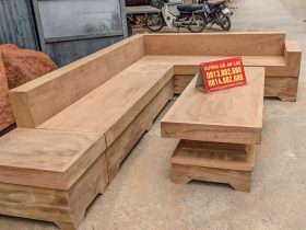 Bộ sofa góc đóng hộp gỗ gõ đỏ