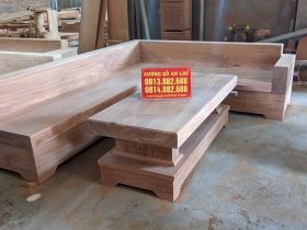 Bộ sofa góc nguyên khối gỗ hương đá chọn gỗ cực đẹp