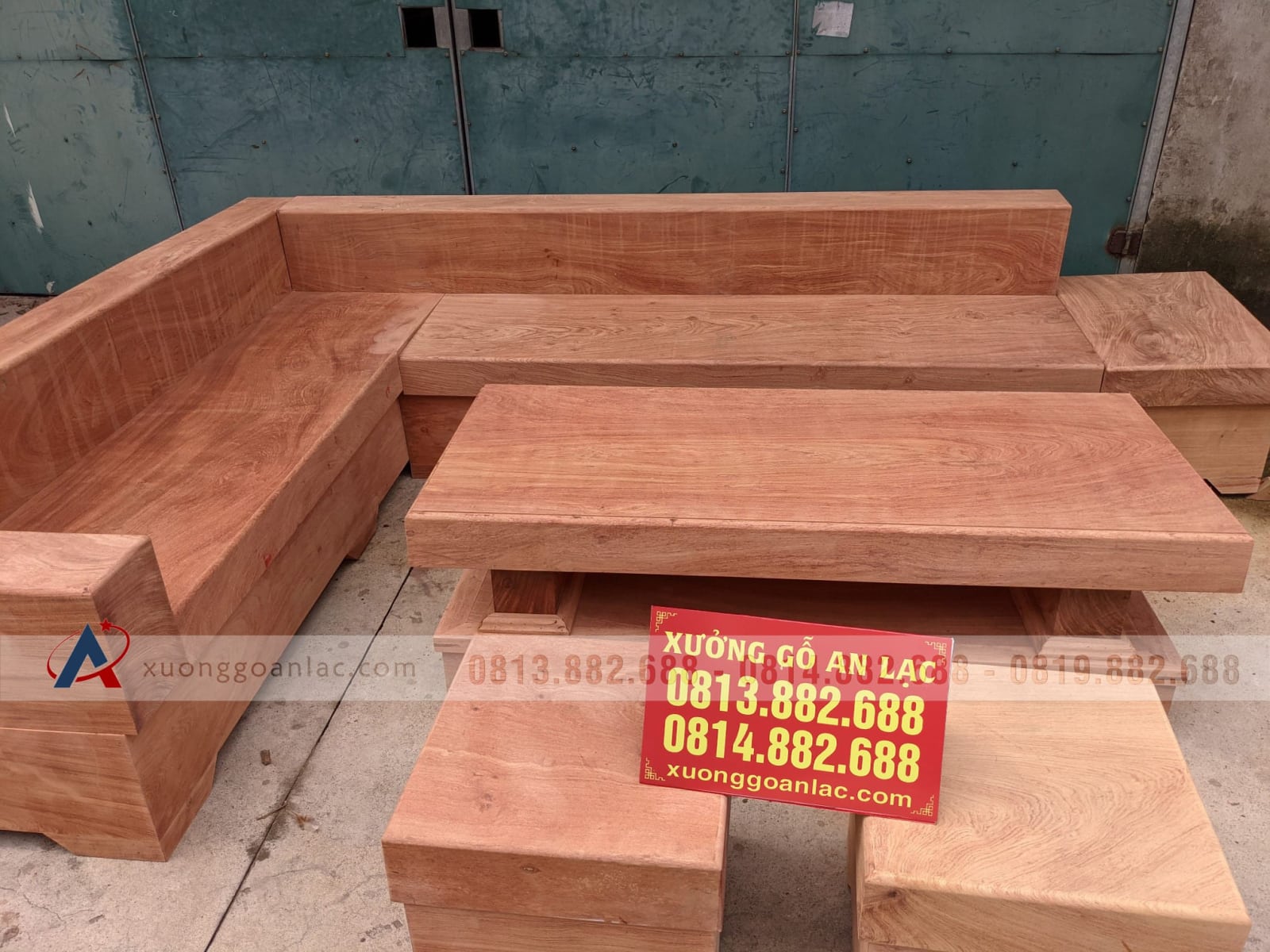 Combo bộ sofa góc L và kệ tivi 2 tầng gỗ hương đá nguyên khối (anh Hải, Thanh Hóa) 11 Combo bộ sofa góc L và kệ tivi 2 tầng gỗ hương đá nguyên khối (anh Hải, Thanh Hóa) - Ảnh 11