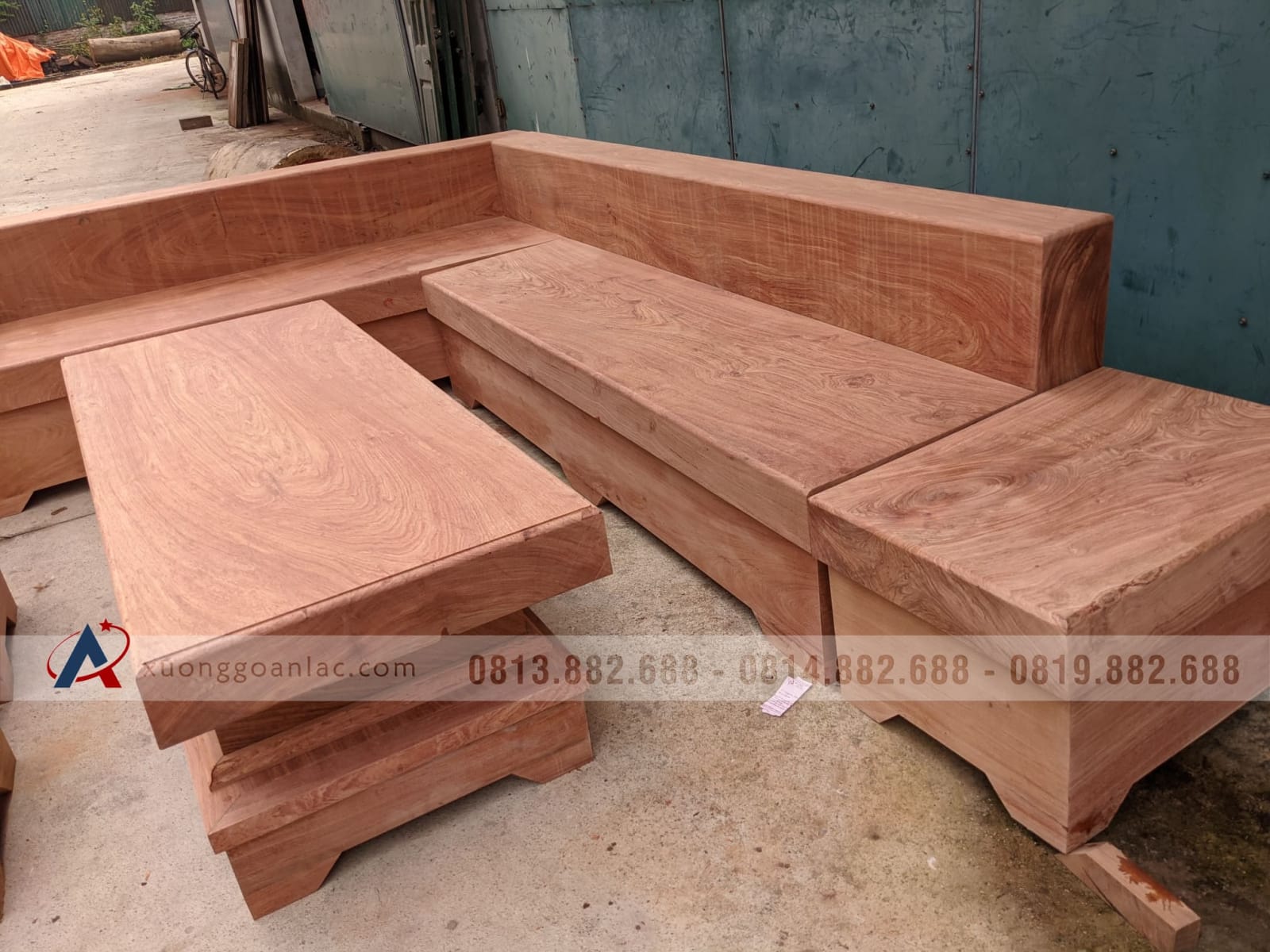 Combo bộ sofa góc L và kệ tivi 2 tầng gỗ hương đá nguyên khối (anh Hải, Thanh Hóa) 13 Combo bộ sofa góc L và kệ tivi 2 tầng gỗ hương đá nguyên khối (anh Hải, Thanh Hóa) - Ảnh 13