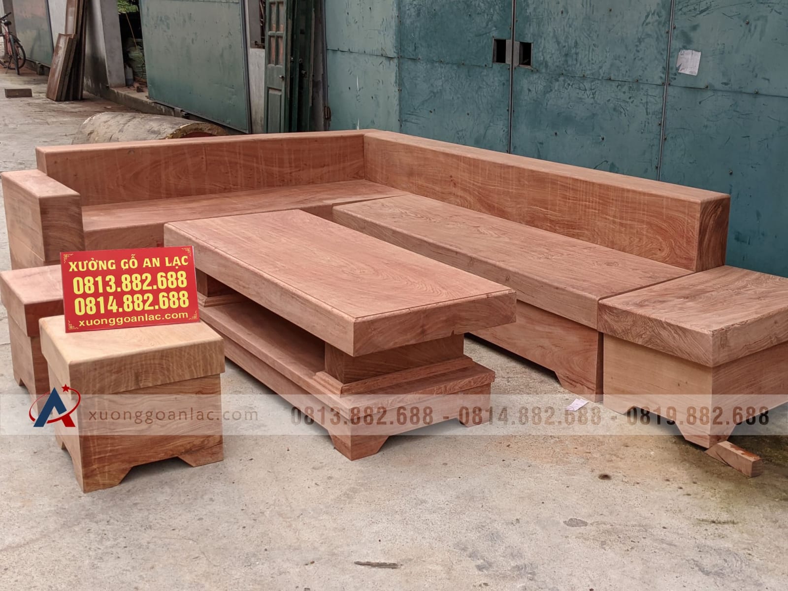 Combo bộ sofa góc L và kệ tivi 2 tầng gỗ hương đá nguyên khối (anh Hải, Thanh Hóa) 16 Combo bộ sofa góc L và kệ tivi 2 tầng gỗ hương đá nguyên khối (anh Hải, Thanh Hóa) - Ảnh 16