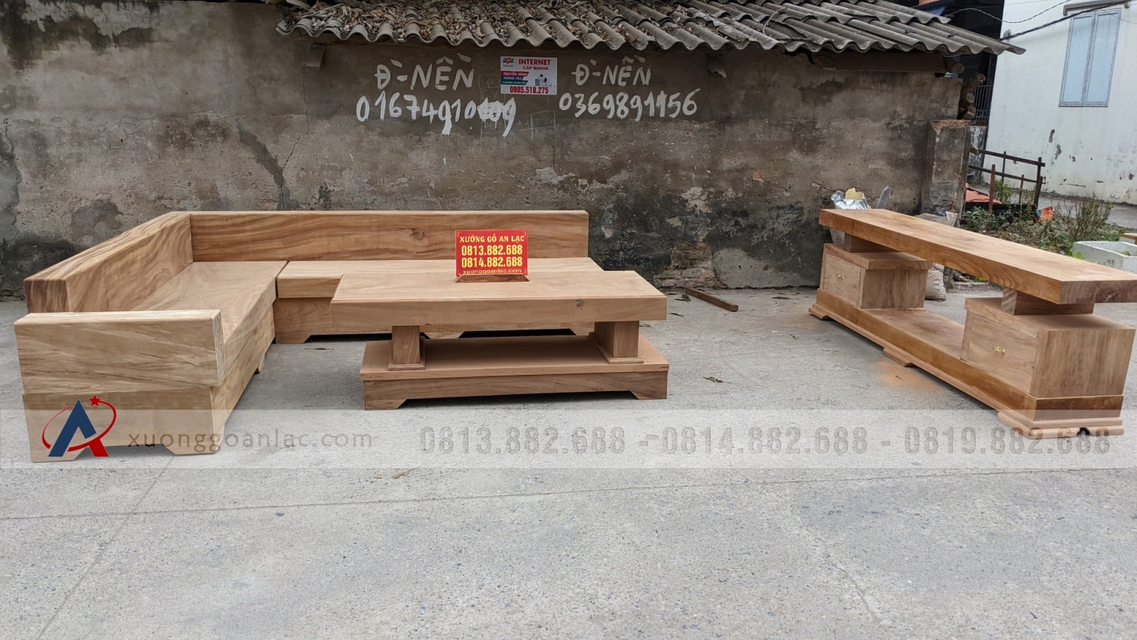 Combo bộ sofa góc và kệ tivi 2 tầng gỗ gõ đỏ nguyên khối (anh Bảo, Tiền Giang) 17 sofa gỗ kệ tivi gỗ gõ đỏ nguyên khối