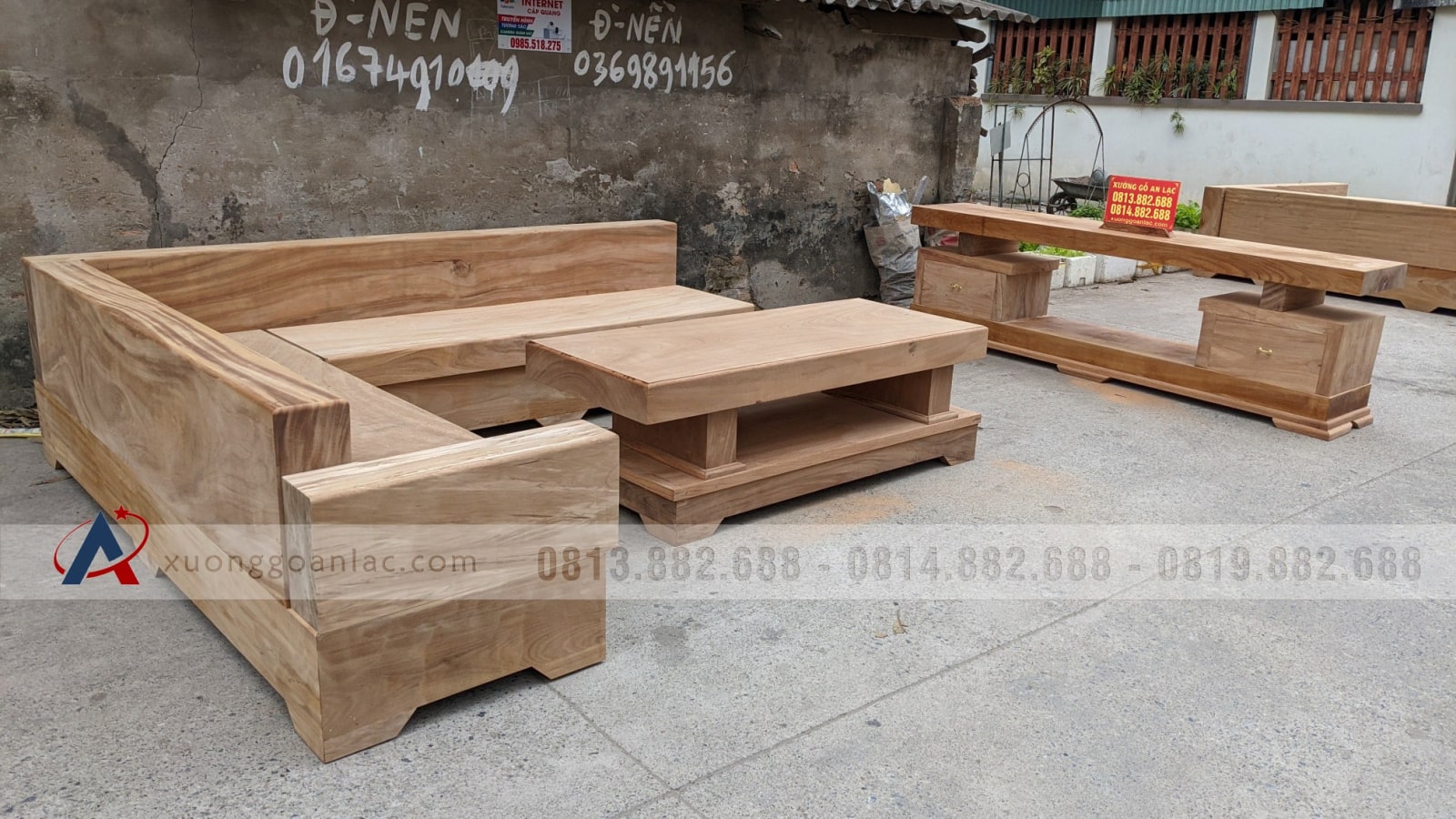 Combo bộ sofa góc và kệ tivi 2 tầng gỗ gõ đỏ nguyên khối (anh Bảo, Tiền Giang) 19 sofa nguyên khối gỗ gõ đỏ