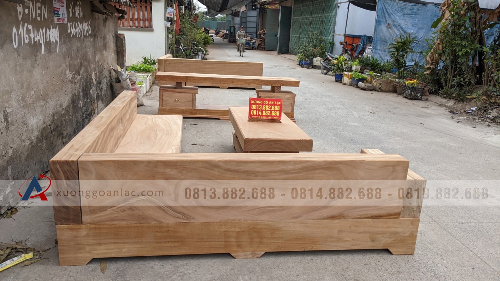 Combo bộ sofa góc và kệ tivi 2 tầng gỗ gõ đỏ nguyên khối (anh Bảo, Tiền Giang) 18 sofa gỗ gõ đỏ nguyên khối