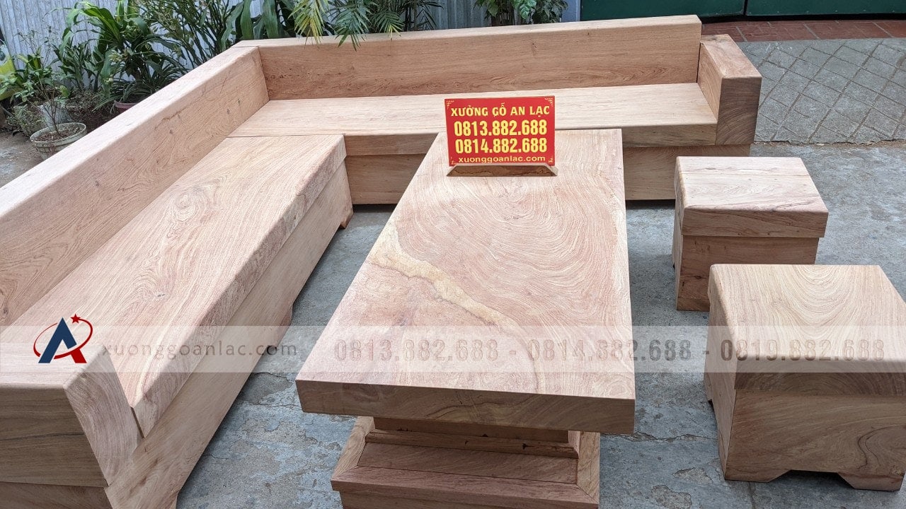 Combo bộ sofa góc và kệ tivi nguyên khối gỗ hương đá (anh Thắng, Hà Nội) 21 sofa góc gỗ hương đá