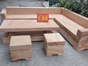 Combo bộ sofa góc và kệ tivi nguyên khối gỗ hương đá (anh Thắng, Hà Nội) 11 sofa gỗ nguyên khối