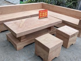 Combo bộ sofa góc và kệ tivi nguyên khối gỗ hương đá (anh Thắng, Hà Nội) 14 bàn ghế sofa gỗ hương đá