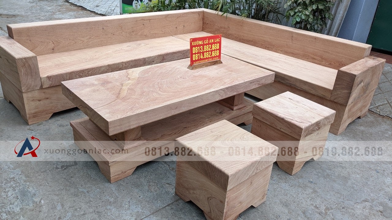 Combo bộ sofa góc và kệ tivi nguyên khối gỗ hương đá (anh Thắng, Hà Nội) 22 bàn ghế sofa gỗ hương đá