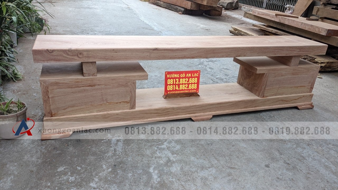 Combo bộ sofa góc và kệ tivi nguyên khối gỗ hương đá (anh Thắng, Hà Nội) 24 kệ tivi 2 tầng gỗ hương đá nguyên khối