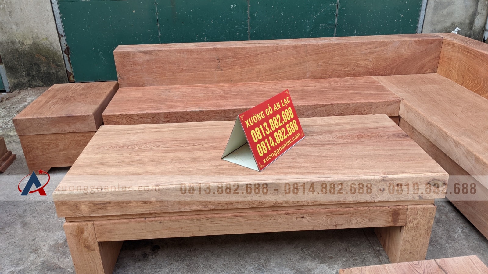 Combo bộ sofa góc và kệ tivi nguyên khối gỗ hương đá (anh Tiệp, Hà Nội) 21 bàn ghế sofa gỗ hương đá