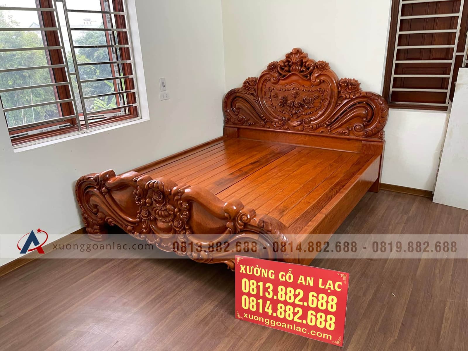 Combo nội thất gỗ cho biệt thự siêu khủng của gia đình anh Thân (Hưng Yên) 28 giường ngủ gỗ hương đá