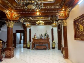 Combo nội thất gỗ cho biệt thự siêu khủng của gia đình anh Thân (Hưng Yên) 15 sập thờ gỗ gụ