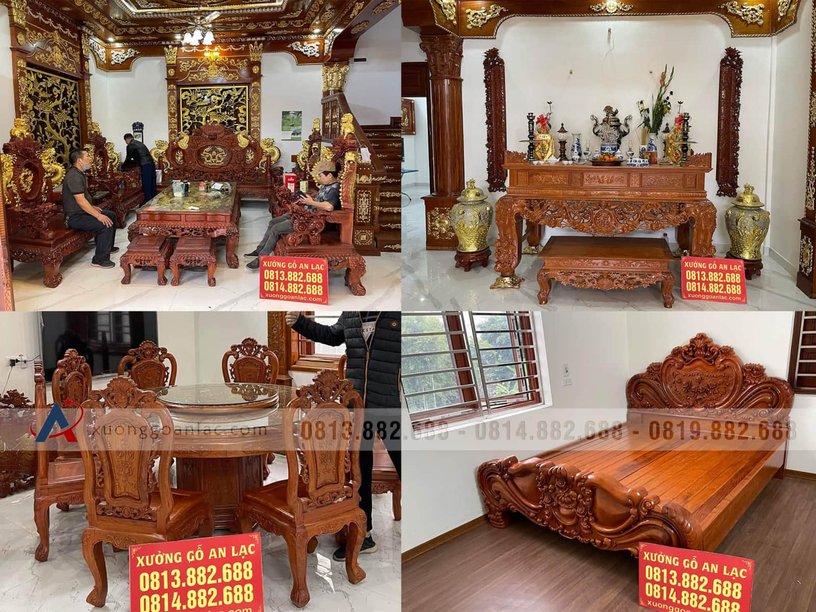 Combo nội thất gỗ cho biệt thự siêu khủng của gia đình anh Thân (Hưng Yên) 1 Combo đồ gỗ nội thất cho biệt thự siêu khủng của gia đình anh Thân