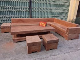 Combo kệ tivi và sofa nguyên khối góc chữ L gỗ hương đá siêu phẩm (chú Hàm, Cao Bằng) 10 sofa góc nguyên khối gỗ hương đá