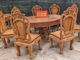 Combo nội thất louis tân cổ điển gỗ gõ đỏ cực sang trọng (Chị Hòa, Bắc Ninh) 17 bàn ghế ăn mộc