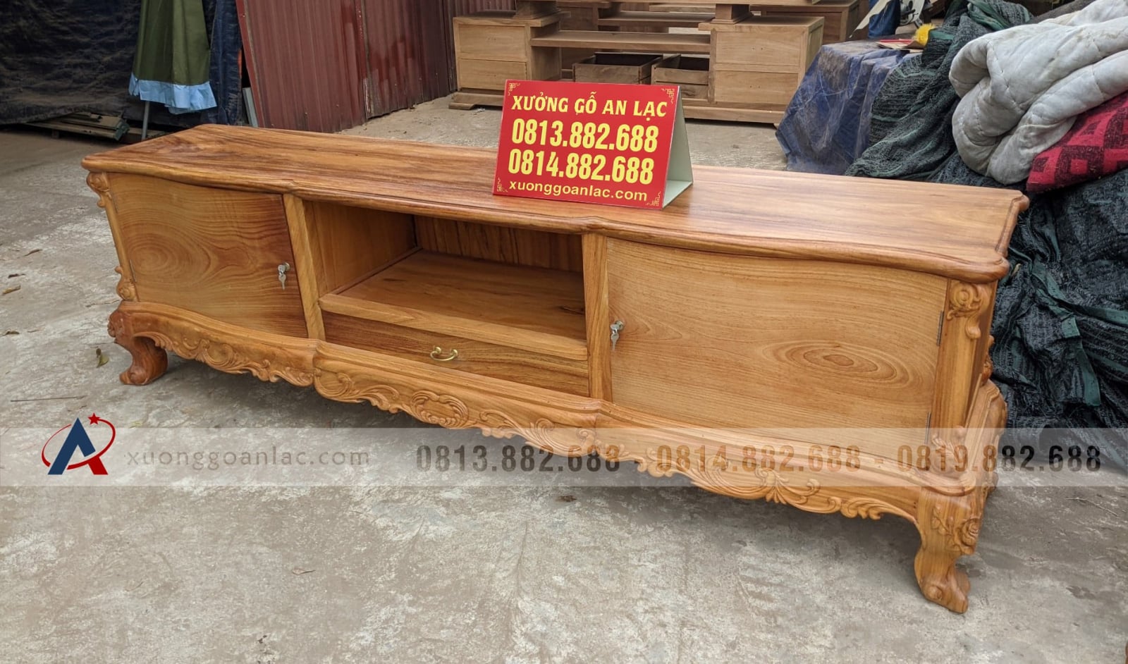 Combo nội thất louis tân cổ điển gỗ gõ đỏ cực sang trọng (Chị Hòa, Bắc Ninh) 37 kệ tivi gỗ gõ đỏ bản mộc