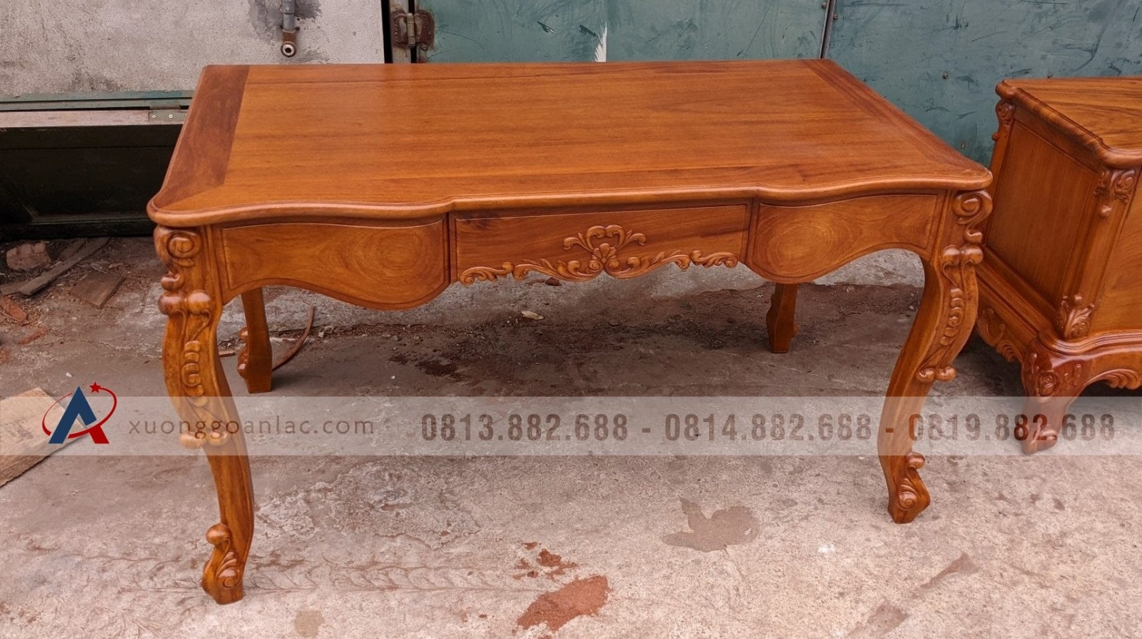 Combo nội thất louis tân cổ điển gỗ gõ đỏ cực sang trọng (Chị Hòa, Bắc Ninh) 11 bàn làm việc gỗ gõ
