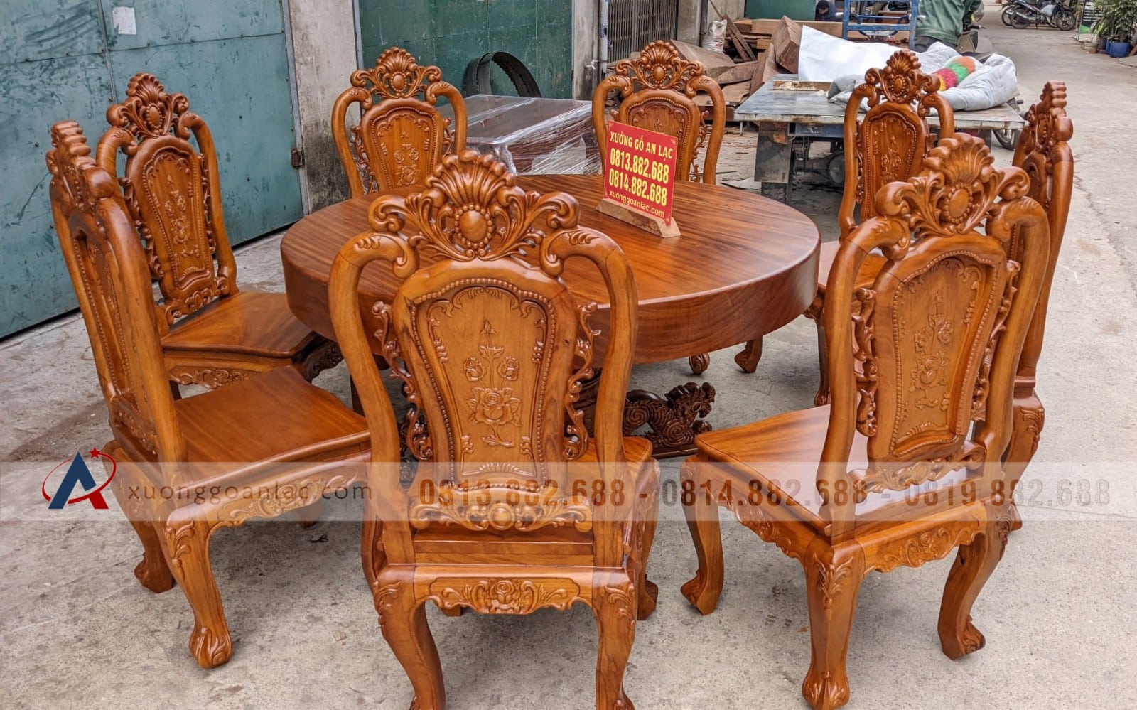 Combo nội thất louis tân cổ điển gỗ gõ đỏ cực sang trọng (Chị Hòa, Bắc Ninh) 30 bàn ăn gỗ gõ đỏ cao cấp
