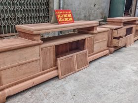 Kệ tivi 2m7 gỗ hương đá hàng mộng khóa đủ dày dặn (Chú Năm, Hải Dương) 11 kệ tivi gỗ hương đá 2m7