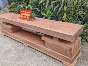 Kệ tivi nguyên khối 2 tầng 2 ngăn kéo gỗ hương đá 10 kệ tivi gỗ hương đá