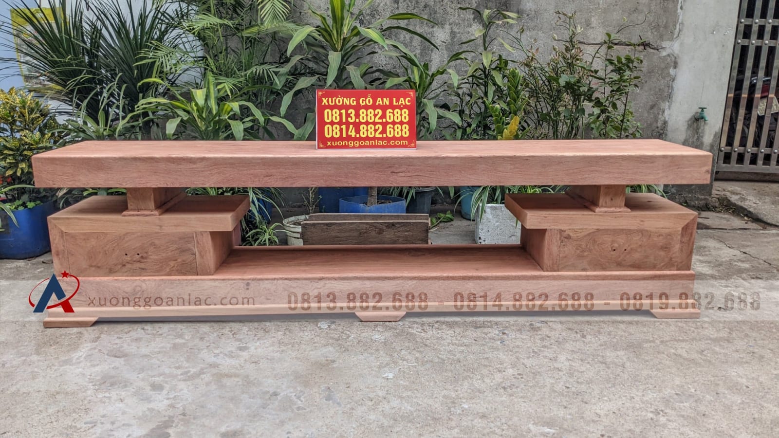 Kệ tivi nguyên khối 2 tầng 2 ngăn kéo gỗ hương đá 14 Kệ tivi nguyên khối 2 tầng 2 ngăn kéo gỗ hương đá