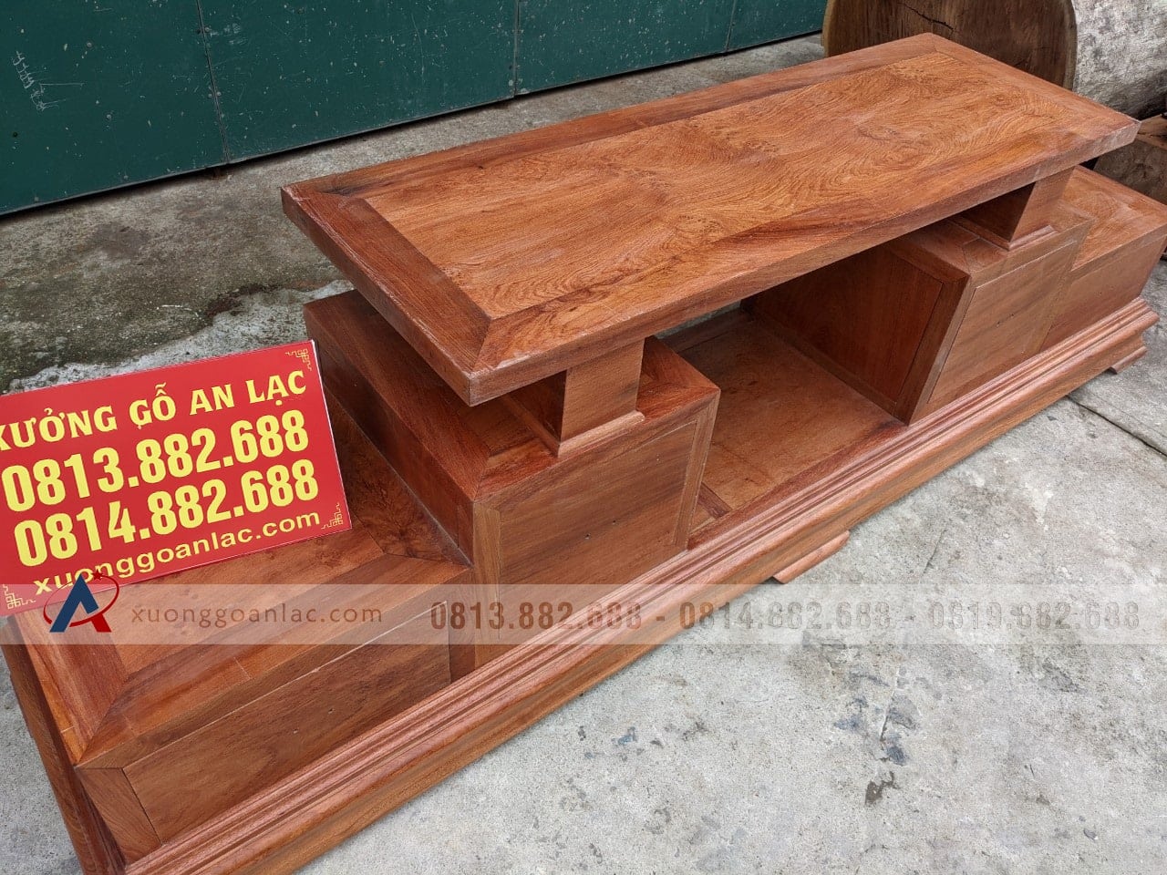Mẫu kệ tivi sofa 2 tầng 4 2m45 ngăn kéo hàng vip khuôn mộng dày dặn (Chị Nhàn,Vĩnh Phúc) 21 kệ gõ hương đá tự nhiên