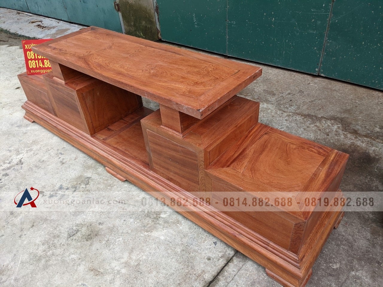 Mẫu kệ tivi sofa 2 tầng 4 2m45 ngăn kéo hàng vip khuôn mộng dày dặn (Chị Nhàn,Vĩnh Phúc) 19 kệ tivi gỗ hương đá hiện đại