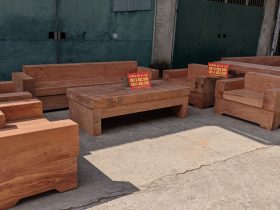 sofa chữ U gỗ hương đá