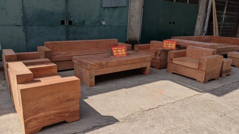 sofa chữ U gỗ hương đá