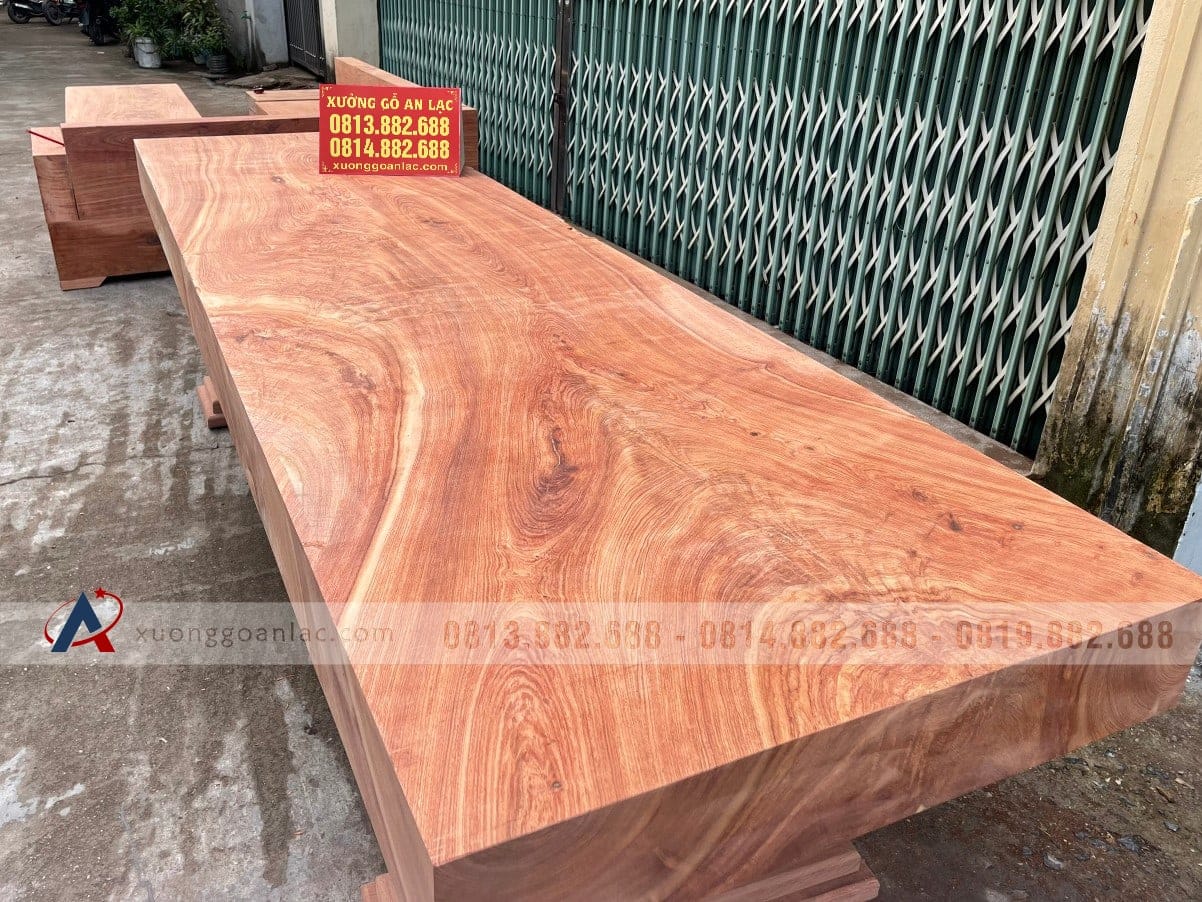 Siêu phẩm mặt bàn ăn nguyên tấm gỗ hương đá siêu vân vip đỉnh cao 10 Siêu phẩm mặt bàn ăn nguyên tấm gỗ hương đá vân vip đỉnh cao