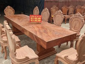 Bộ bàn ăn nguyên khối gỗ hương đá 10 ghế louis hoàng gia tân cổ điển siêu vip (Anh Mến, Hà Nam) 19 Sieu vip ban an nguyen khoi go huong da 10 ghe louis hoang gia tan co dien 3