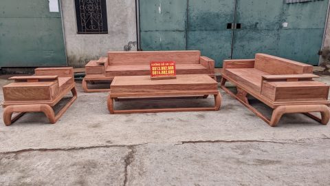 Sofa phòng khách hiện đại gỗ hương đá