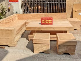 Sofa góc gỗ gõ đỏ siêu đẹp hàng đóng hộp giả nguyên khối