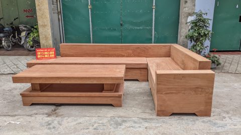 sofa gỗ nguyên khối gỗ hương đá