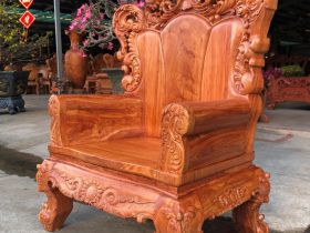 ghế hoàng gia vách liền gỗ hương đá