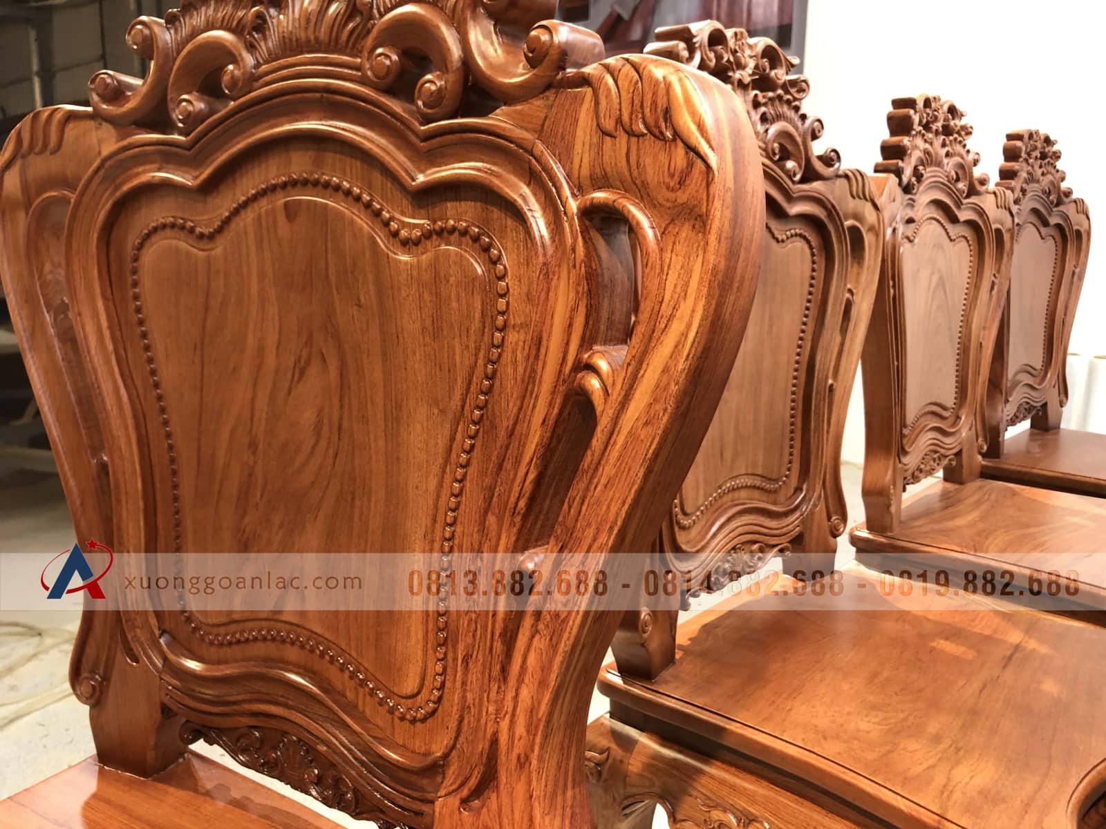 Mẫu ghế Louis không tay 24 khung tựa dày 5cm
