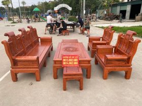 Bộ bàn ghế Âu Á Chương cuốn thư vách đục tứ quý