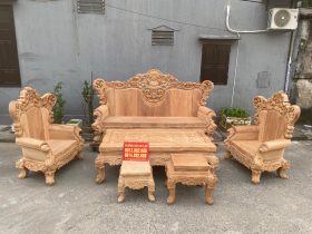 bàn ghế hoàng gia nguyên khối gỗ gõ đỏ
