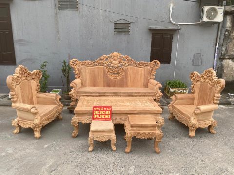 bàn ghế hoàng gia nguyên khối gỗ gõ đỏ