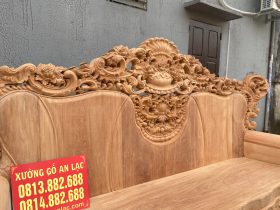 ghế Louis Hoàng Gia nguyên khối gỗ gõ đỏ