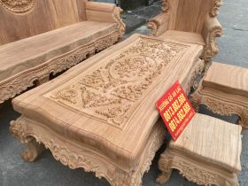 bàn trà bộ hoàng gia louis gõ đỏ