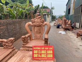 ghế minh quốc nghê cột liền gỗ hương đá