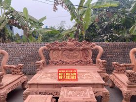 bàn ghế minh quốc nghê phượng gỗ hương đá