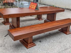 Bộ bàn ăn K3 dài 2m85 gỗ gõ đỏ nguyên khối hàng Vip (Chị Làn, Hà Nội) 9 bà ghế k3 nguyên khối gỗ gõ đỏ