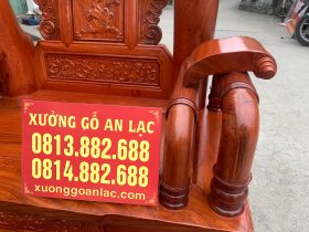 bàn ghế tần thủy hoàng cột 14 gỗ hương đá