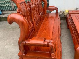 ghế dài bộ tần thủy hoàng gỗ hương đá