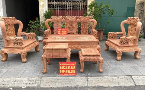 Bộ bàn ghế minh quốc voi gỗ hương đá